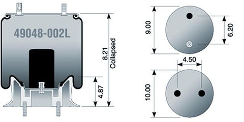 Dayton Parts 49048-002L Air Spring - Rolling Lobe