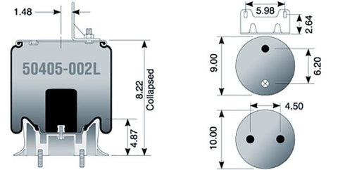 Dayton Parts 50405-002L Air Spring - Rolling Lobe