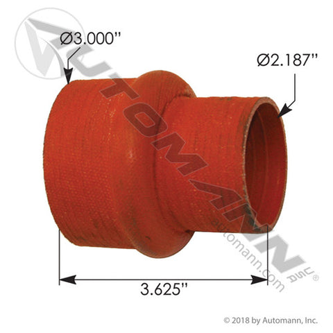 Automann 561.143225 Hump Hose Reducer Hot Side 3"-2.18" ID