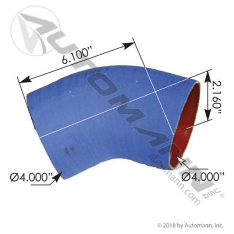 Automann 561.20002 Coolant 45deg Elbow w/ 4ply Poly; 4in ID