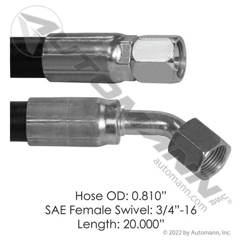 Automann 561.46442 Power Steering Hose Freightliner 20in
