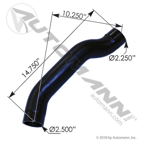 Automann 561.62461 Coolant Hose Upper Mack 2.5"-2.25" ID