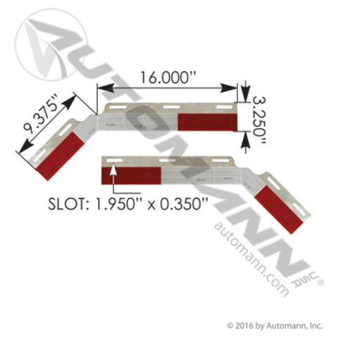 Automann 562.441 Conspicuity Plate Set Angled Aluminum
