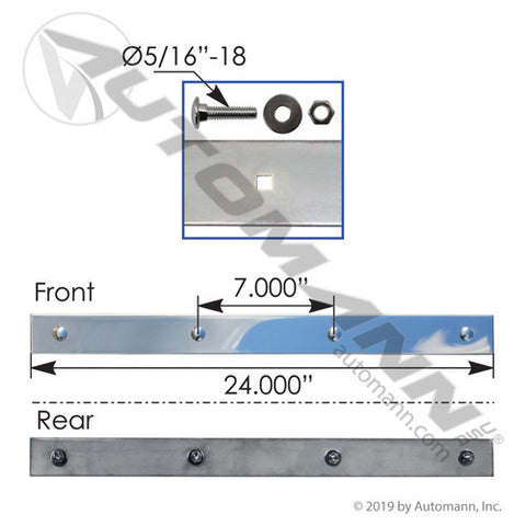 Automann 562.604-2BP Mud Flap Top Plate Set 24in SS Bolted