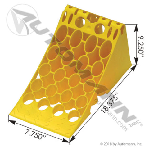Automann 562.6425Y Wheel Chock Plastic Yellow 18Lx8Wx9H