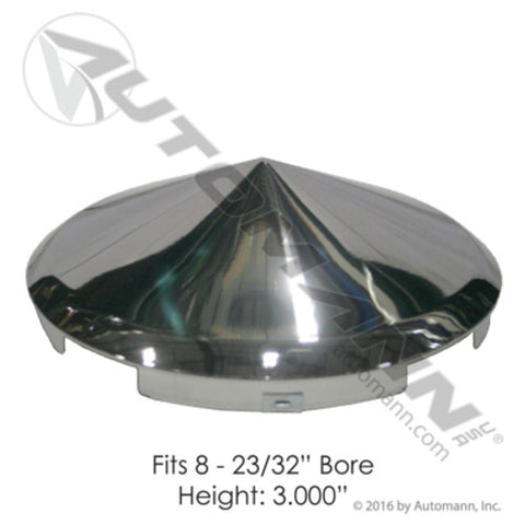 Automann 562.B2401C Front Hub Cap 4 Notch; 8-23/32in Chrome