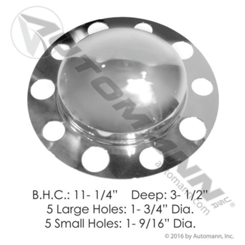 Automann 562.E1001C Front Axle Cover 2 Pc Kit Chrome