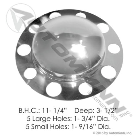Automann 562.E1002C Front Axle Cover 3 Pc Kit Chrome
