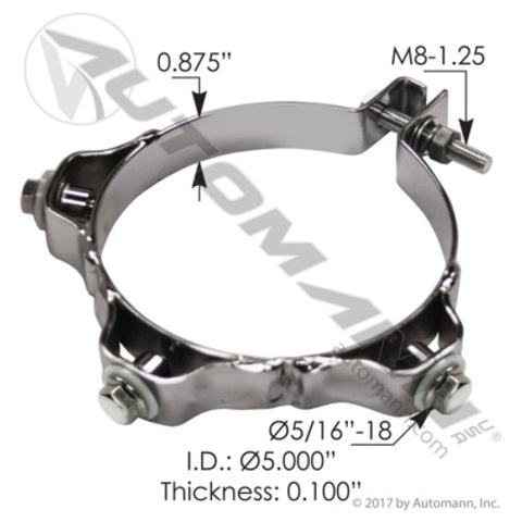 Automann 562.U2251C Heat Shield Mtg Bracket Kit 5in