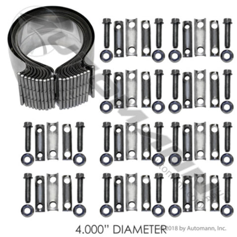 Automann 562.U3104SSBK Exhaust Band Clamp Preformed 4in