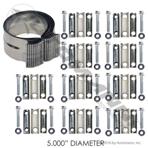 Automann 562.U3105SSBK Exhaust Band Clamp Preformed 5in S.Steel