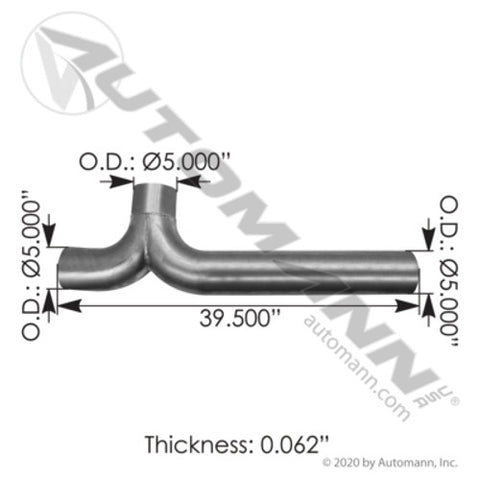 Automann 562.U4613974000A Exhaust Y-Pipe ALZ Freightliner