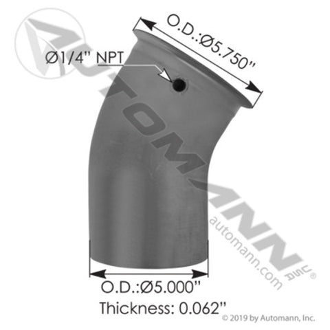 Automann 562.U4616460009A Exhaust Elbow ALZ Freightliner