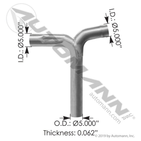 Automann 562.U4616885024A Exhaust Y-Pipe ALZ Freightliner