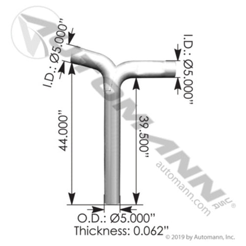 Automann 562.U4616885041A Exhaust Y-Pipe ALZ Freightliner