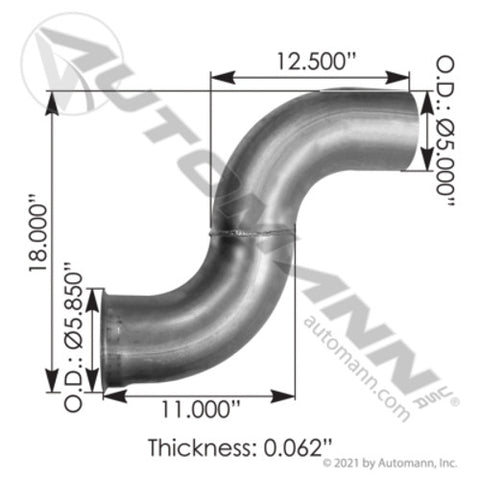 Automann 562.U4617094012A Exhaust Pipe ALZ Freightliner