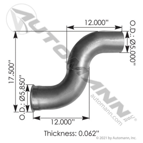 Automann 562.U4617094014A Exhaust Pipe ALZ Freightliner