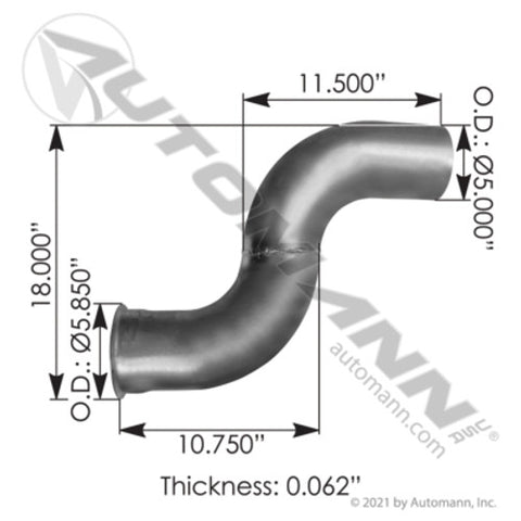 Automann 562.U4617094016A Exhaust Pipe ALZ Freightliner
