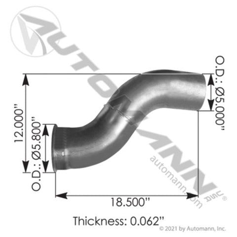 Automann 562.U4617123024A Exhaust Pipe ALZ Freightliner