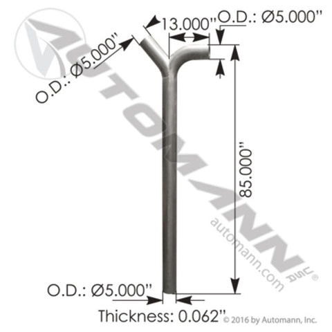 Automann 562.U4617129009A Exhaust Y-Pipe ALZ Freightliner