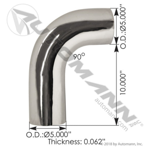 Automann 562.U469657015C Exhaust Elbow Chrome Freightliner