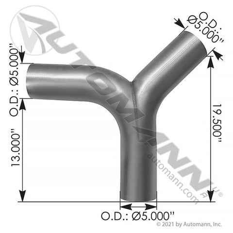 Automann 562.U591214A Exhaust Y-Pipe ALZ Kenworth