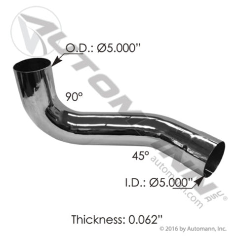 Automann 562.U5914764RC Exhaust Elbow Chrome RH Kenworth