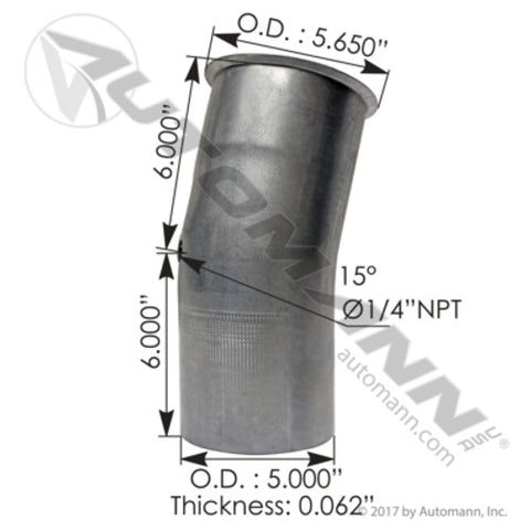 Automann 562.U5915565A Exhaust Elbow ALZ Kenworth