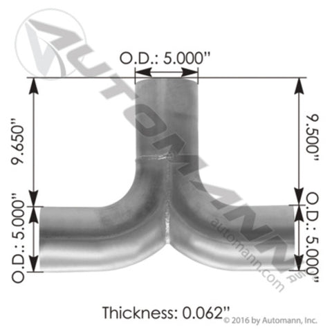 Automann 562.U5918613A Exhaust Y-Pipe ALZ Kenworth