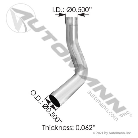 Automann 562.U5918616RC Exhaust Elbow Chrome RH Kenworth