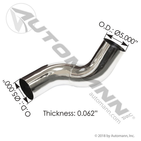 Automann 562.U7511380LC Exhaust Pipe Chrome LH Peterbilt