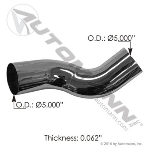Automann 562.U7513059LC Exhaust Elbow Chrome LH Peterbilt