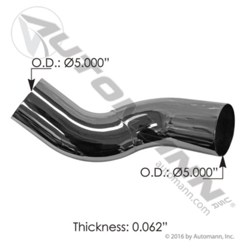 Automann 562.U7513059RC Exhaust Elbow Chrome RH Peterbilt