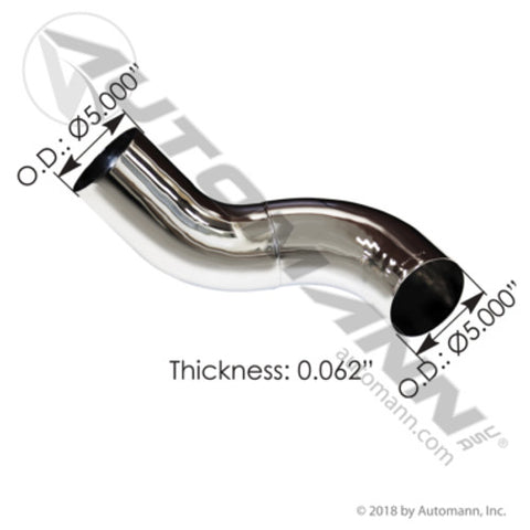 Automann 562.U7513845RC Exhaust Pipe Chrome RH Peterbilt