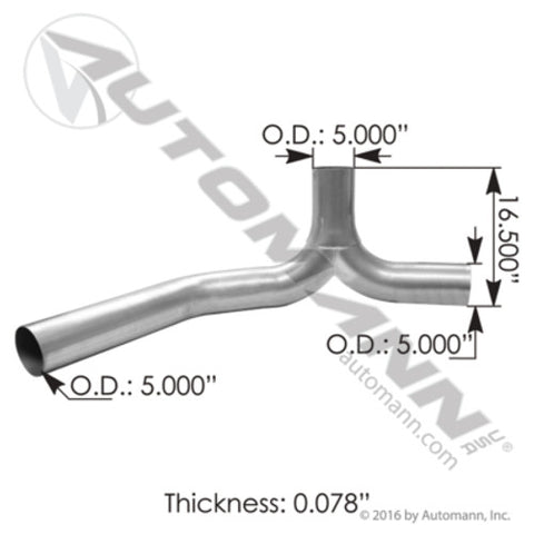Automann 562.U7515353A Exhaust Y-Pipe ALZ Peterbilt
