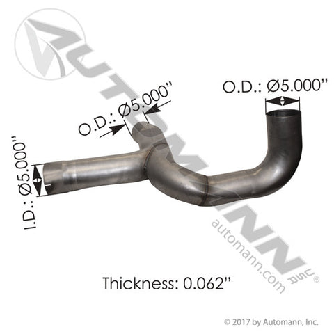 Automann 562.U7515500A Exhaust Y-Pipe ALZ Peterbilt