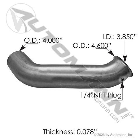 Automann 562.U756026A Exhaust Pipe ALZ Peterbilt