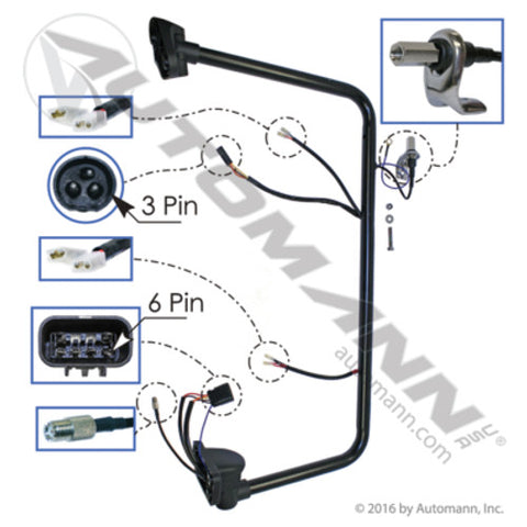 Automann 563.46037 Mirror Arm LH Freightliner