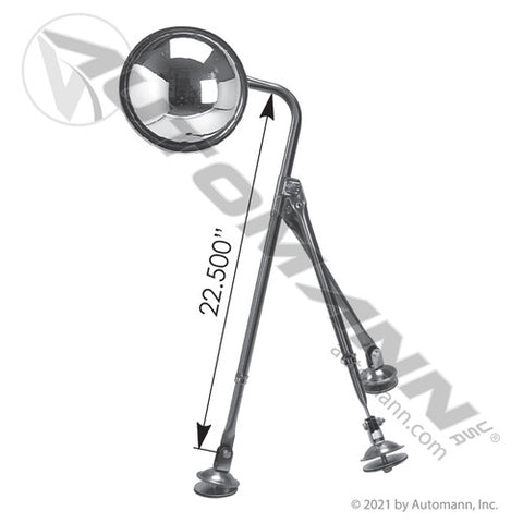Automann 563.9018 Fender Tripod Assy w/ 8.5in Mirror SS