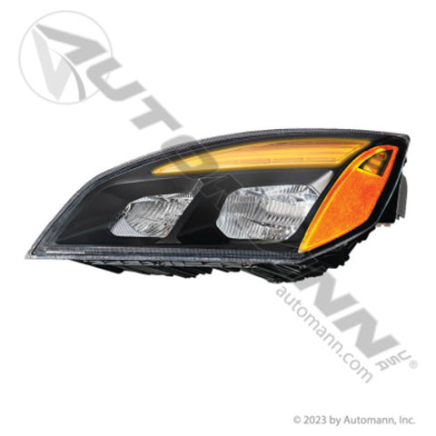 Automann 564.46001LM Headlamp LH Black LED Freightliner P4