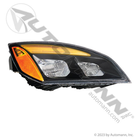 Automann 564.46002RM Headlamp RH Black LED Freightliner P4