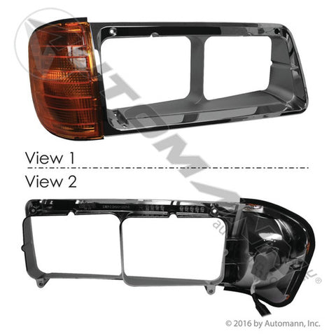 Automann 564.46046 Bezel w/Signal Lamp Chrome Freightliner
