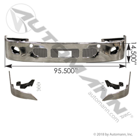 Automann 564.46100C Bumper Chrome Freightliner 14in Cascadia