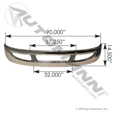 Automann 564.55012C Bumper Chrome w/ Large Tow Hook Hole IHC