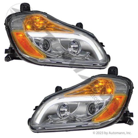 Automann 564.59090SC Headlamp Assembly Chrome LH/RH Kenworth