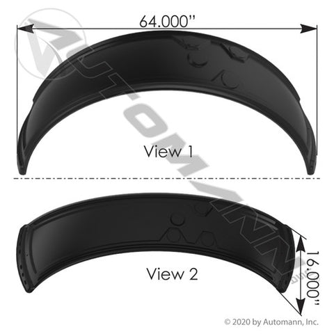 Automann 564.75024 Fender Liner LH 388-389 Peterbilt
