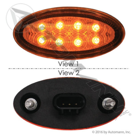 Automann 564.75072 LED Side Marker Amber LH & RH Peterbilt