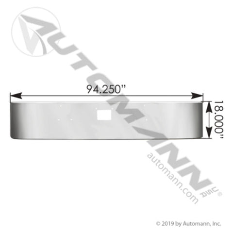 Automann 564.75100C Bumper w/o Fog Peterbilt