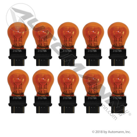 Automann 571.LB3157NA Miniature Bulb 3157NA Amber 10pk