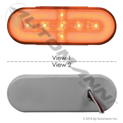 Automann 571.LD61A31 F/P/T Light LED 6in Amber Zeon Halo